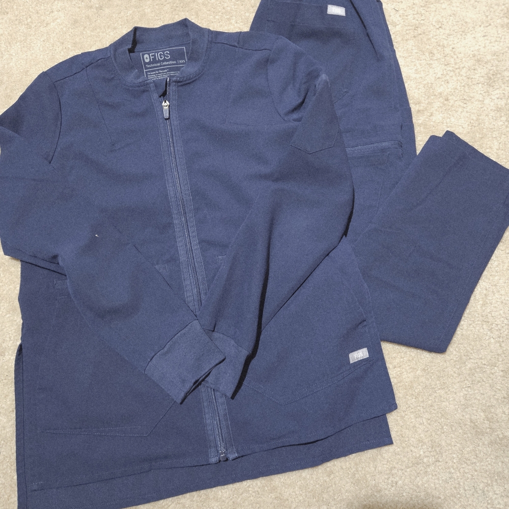 Figs Navy Blue Scrub Set